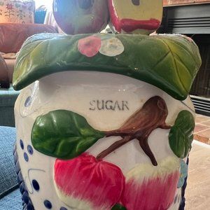 Vintage Apple-Themed Sugar Jar